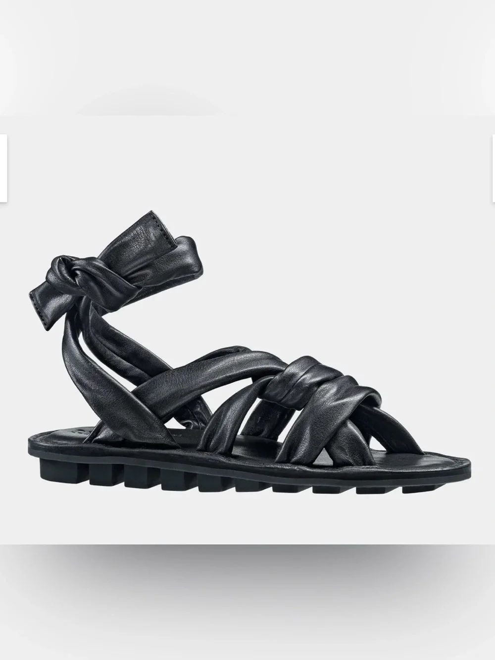TRIPPEN | Gossamer Lust Black Leather Sandals Size: 40